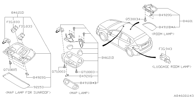 2015 Subaru Impreza Lamp - Room Diagram 1