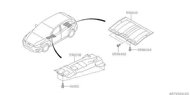 2013 Subaru Impreza Wagon Under Cover & Exhaust Cover Diagram 1