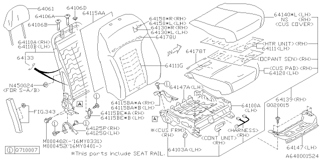 2014 Subaru Impreza Cushion Assembly OCPANTRH Diagram for 64139FJ132VH