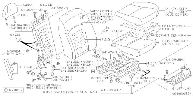 2013 Subaru Impreza Front Seat Cushion Cover Left Diagram for 64140FJ430VH