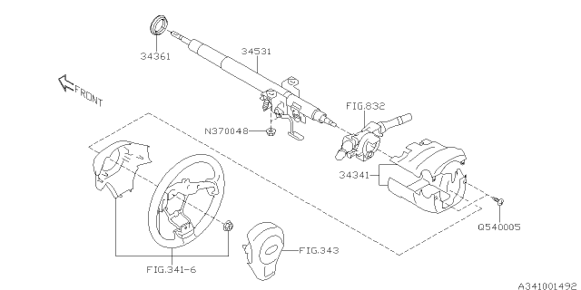 2015 Subaru Impreza Wagon Steering Column Diagram 2