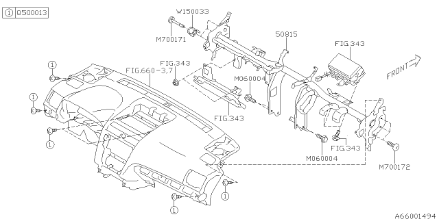 2013 Subaru Impreza Wagon Instrument Panel Diagram 5