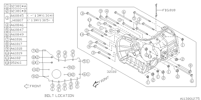 2015 Subaru Impreza Wagon Manual Transmission Case Diagram 2
