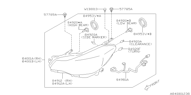 2012 Subaru Impreza Cover Diagram for 84953FJ020