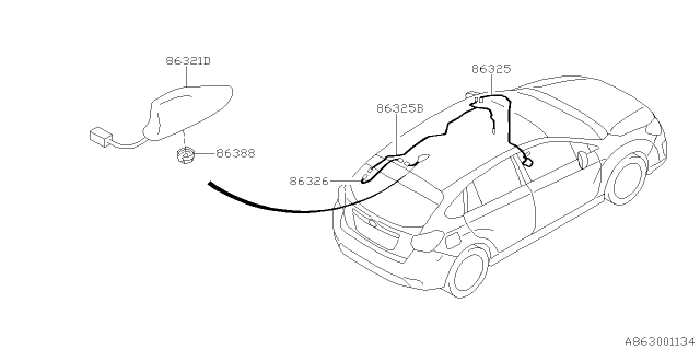 2016 Subaru Impreza Audio Parts - Antenna Diagram 2