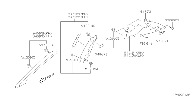 2014 Subaru Impreza Inner Trim Diagram 4