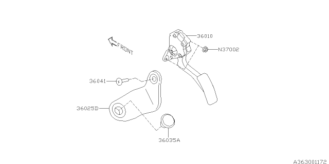 2013 Subaru Impreza Pedal System Diagram 1