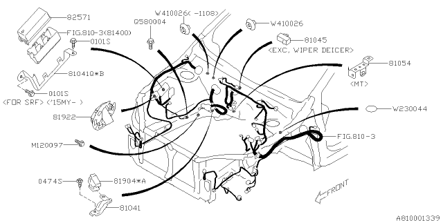 2014 Subaru Impreza Wiring Harness Center Bhd Diagram for 81402FJ092