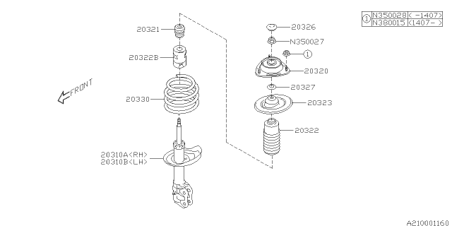 2014 Subaru Impreza Wagon Front Shock Absorber Diagram