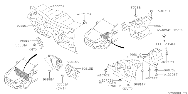 2016 Subaru Impreza Floor Insulator Diagram 2