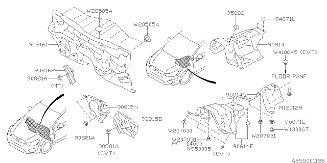 2015 Subaru Impreza Floor Insulator Diagram 2