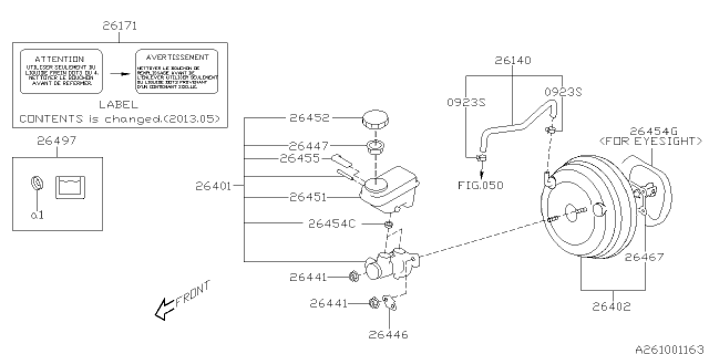 2012 Subaru Impreza Wagon Brake System - Master Cylinder Diagram