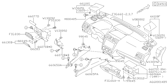 2016 Subaru Impreza Instrument Panel Diagram 3