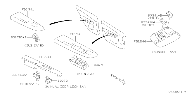 2015 Subaru Impreza Switch - Power Window Diagram 2