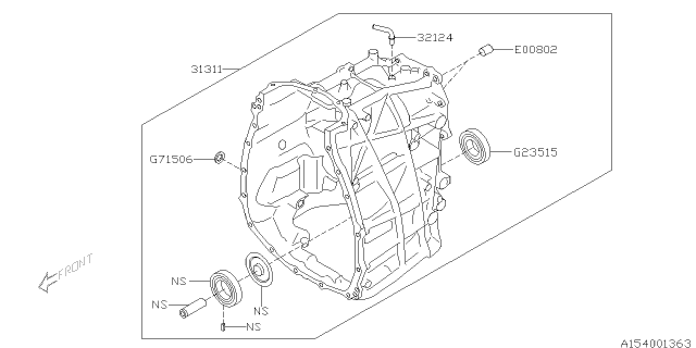 2012 Subaru Impreza Automatic Transmission Case Diagram 3