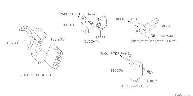 2015 Subaru Impreza Key Kit & Key Lock Diagram 6