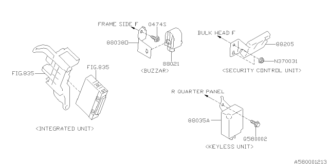 2013 Subaru Impreza Key Kit & Key Lock Diagram 3