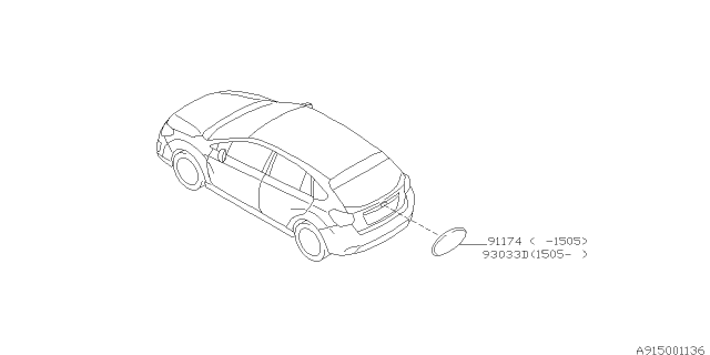 2015 Subaru Impreza Liftgate Tailgate Hatch-Emblem Badge Nameplate Diagram for 91174SA200