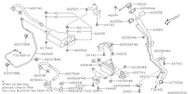 2012 Subaru Impreza Fuel Piping Diagram 1