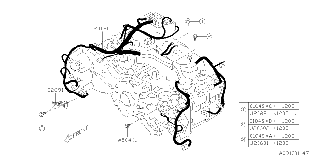 2012 Subaru Impreza Engine Wiring Harness Diagram