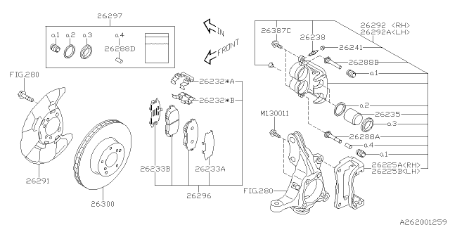 2016 Subaru Impreza Wagon Front Brake Diagram