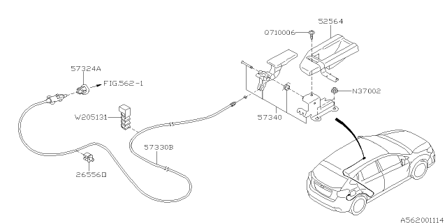 2016 Subaru Impreza Trunk & Fuel Parts Diagram 1