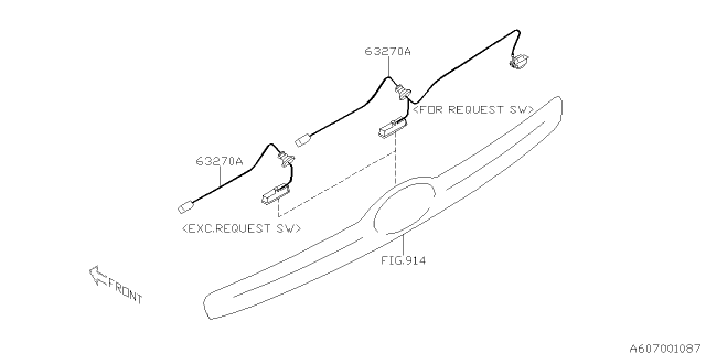 2015 Subaru Impreza Wagon Door Parts - Latch & Handle Diagram 1