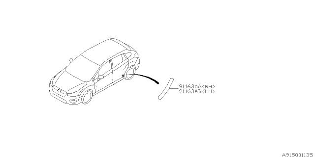 2016 Subaru Impreza Molding Diagram 2