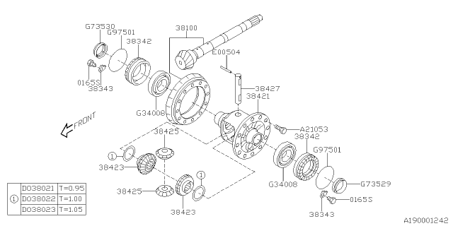 2015 Subaru Impreza Differential - Transmission Diagram 1
