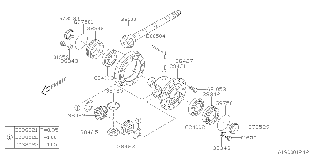 2012 Subaru Impreza Differential - Transmission Diagram 1