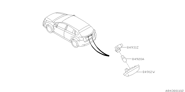 2013 Subaru Impreza Wagon Lamp - License Diagram