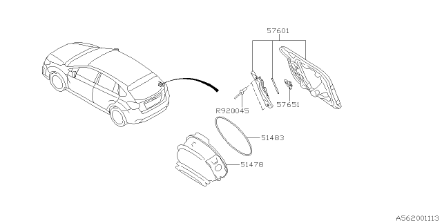 2016 Subaru Impreza Trunk & Fuel Parts Diagram 2