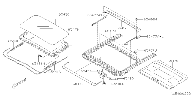 2014 Subaru Impreza Sun Roof Diagram 1