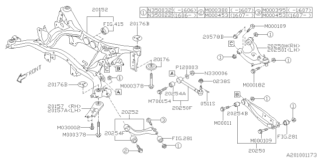 2016 Subaru Impreza Rear Suspension Diagram 1