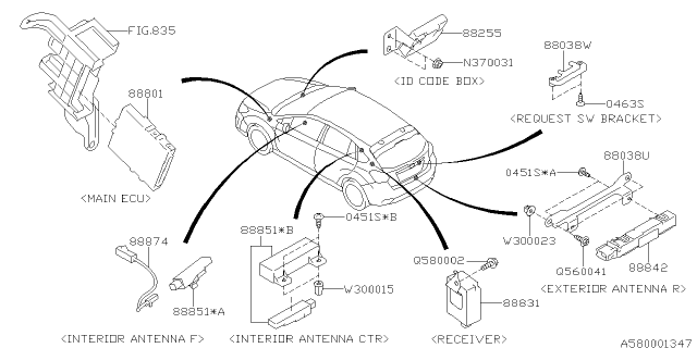 2014 Subaru Impreza Key Kit & Key Lock Diagram 5