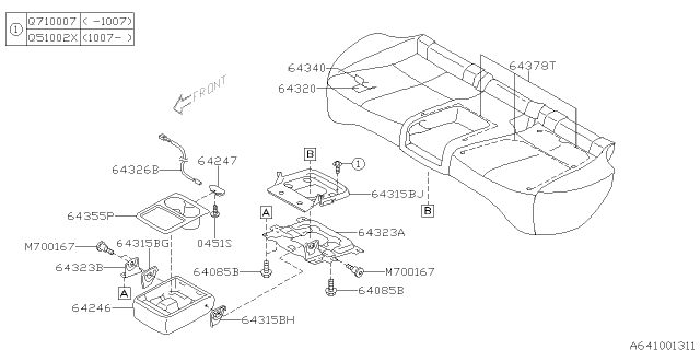 2011 Subaru Forester Rear Seat Cushion Cover Diagram for 64340SC430AP