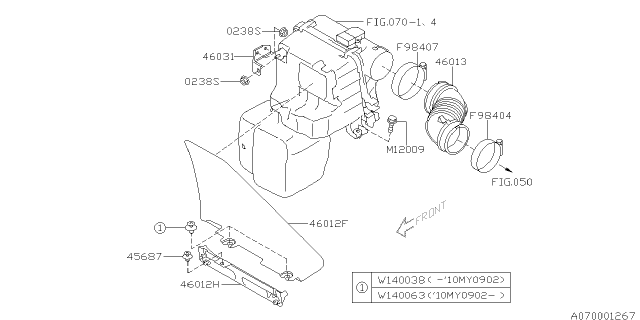 2010 Subaru Forester Boot Diagram for 46013SC000