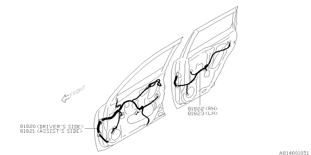 2013 Subaru Forester Cord Door Rear LH Diagram for 81823SC000