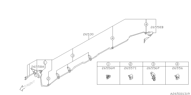 2011 Subaru Forester GROMMET Brake Pipe Center Diagram for 26551FG010