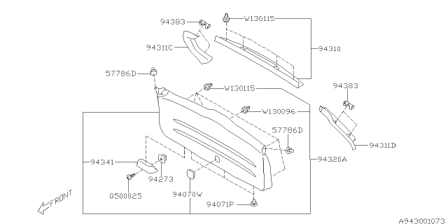 2011 Subaru Forester Trunk Room Trim Diagram