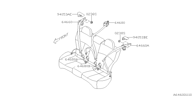 2009 Subaru Forester Rear Seat Belt Diagram 1