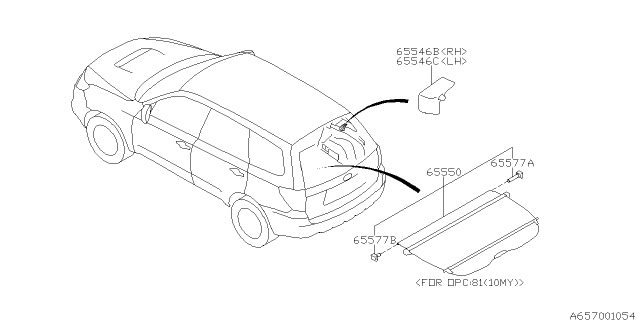 2010 Subaru Forester STOPPER LH Diagram for 65577AG010JC