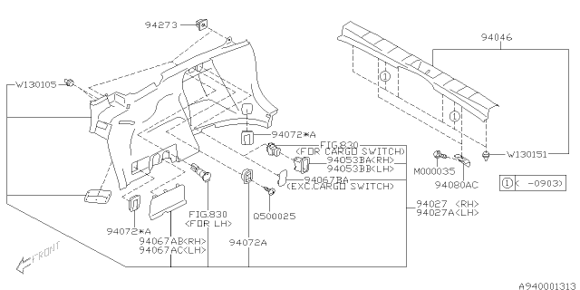 2010 Subaru Forester Cap Suspension Rear Quarter RH Diagram for 94067FG080LL