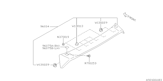 2013 Subaru Forester Spoiler Diagram