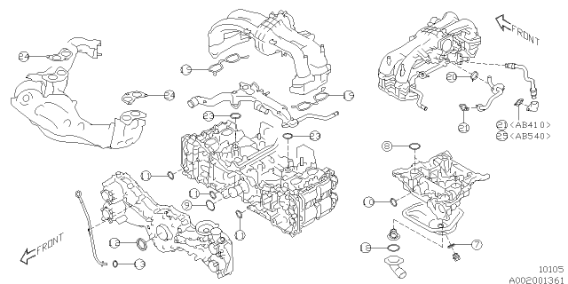 2012 Subaru Forester Engine Gasket & Seal Kit Diagram 3