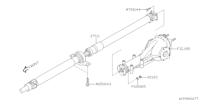 2011 Subaru Forester Drive Shaft Assembly Diagram for 27111SC021
