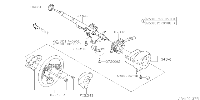 2009 Subaru Forester Steering Column Diagram 2