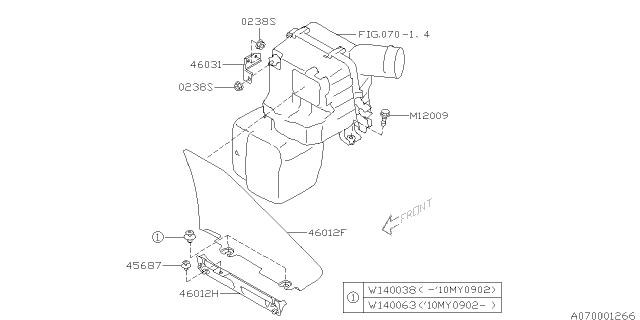 2011 Subaru Forester Air Cleaner & Element Diagram 2