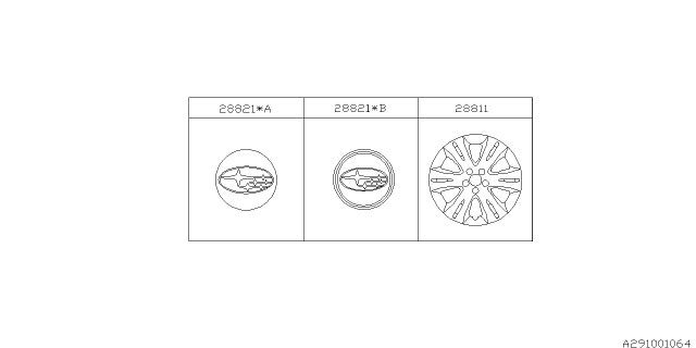 2013 Subaru Forester Center Cap Aluminium Wheel Diagram for 28821SC000
