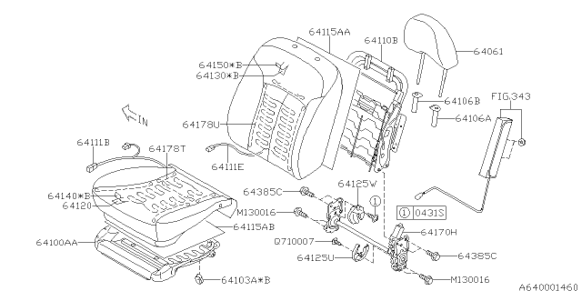 2012 Subaru Forester Front Seat Diagram 1